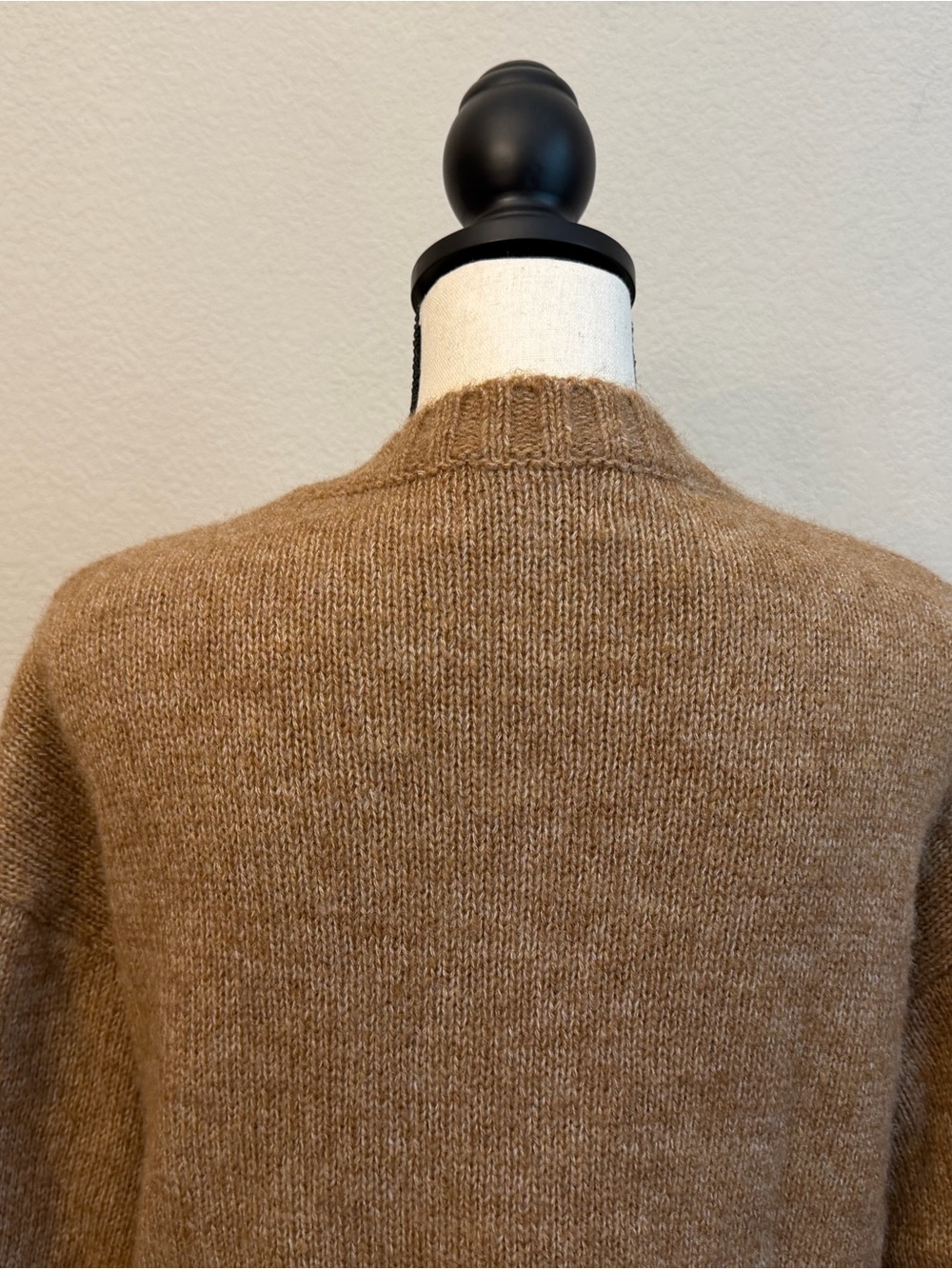 Old Navy Brown Horse Intarsia V-Neck Button Cardigan oversized Sz S Wool Blend - Picture 8 of 13